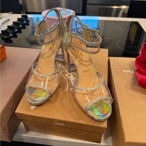 Christian Louboutin Iridescent Holographic Slingback Heels